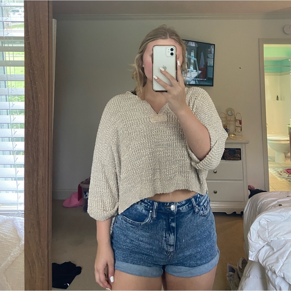 Tan cropped sweater